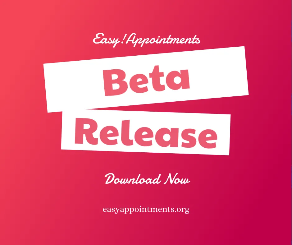 Easyappointments v1 4 0 beta 1 is available for download