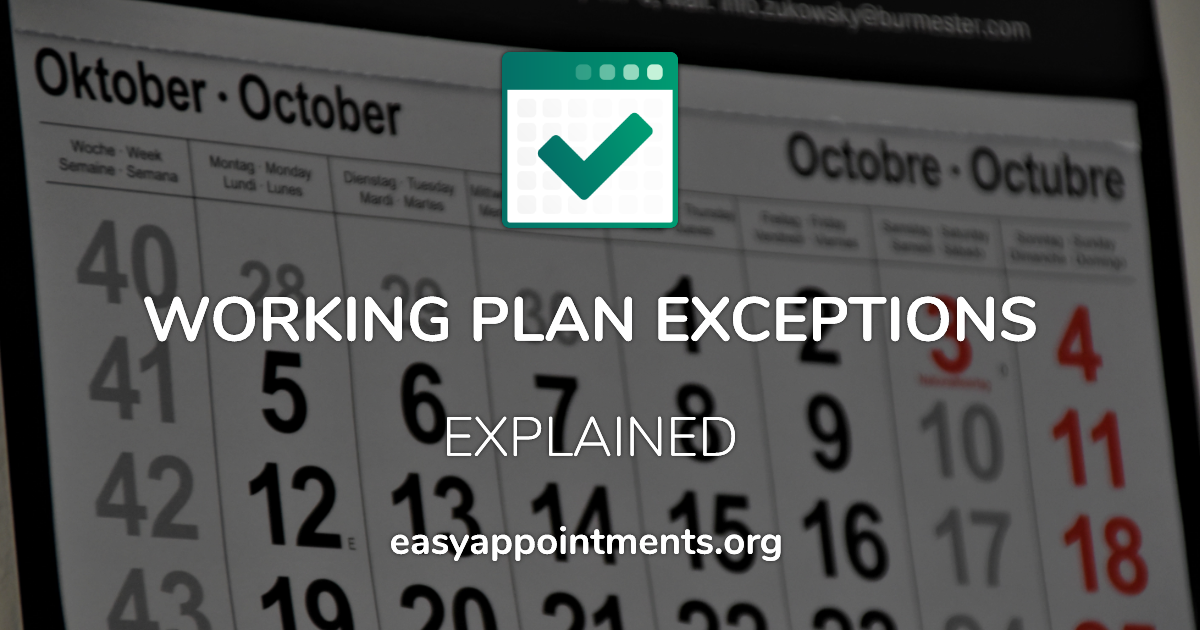 Working Plan Exceptions