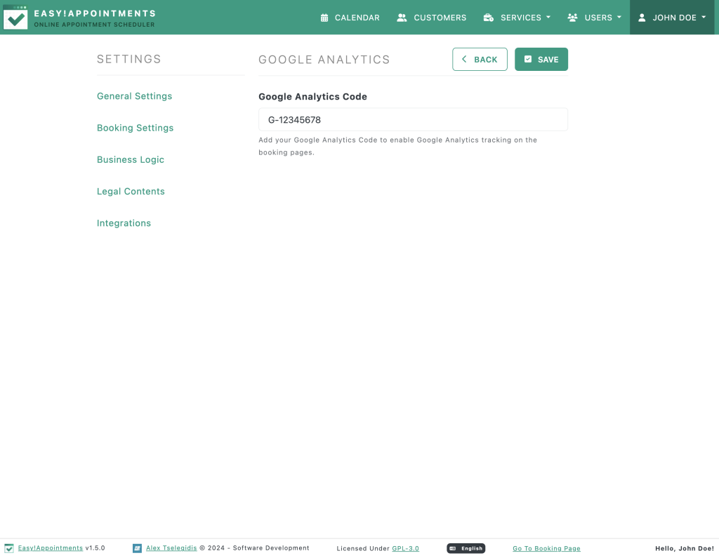 easyappointments-google-analytics