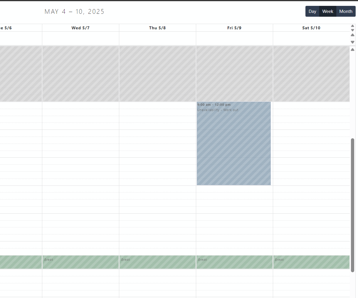unavailability-event-screenshot